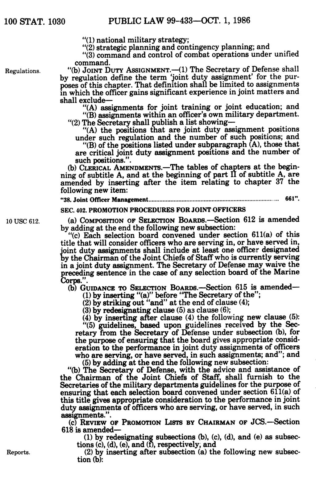 100 STAT. 1030 PUBLIC LAW 99-433-OCT. 1986 1, Regulations.