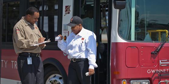 Gwinnett County Transit operates four express bus routes during morning and afternoon peak travel times Monday through Friday and five local bus routes all day Monday through Saturday.