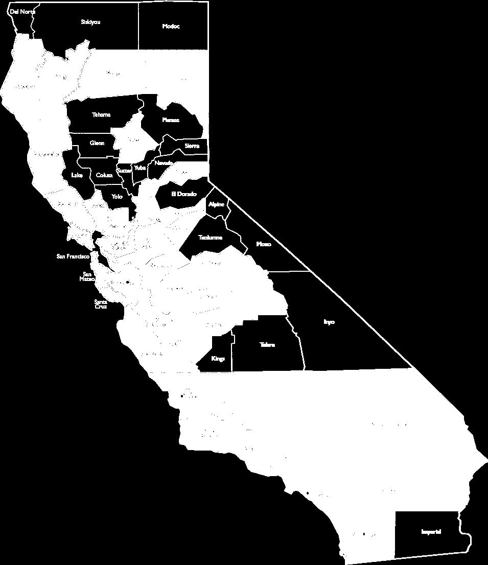 Existing E&T Counties E&T Counties Added in FFY 2018 1. Alameda 2. Amador 3. Butte 4. Calaveras 5. Contra Costa 6. Fresno 7. Humboldt 8. Kern 9. Lassen 10. Los Angeles 11. Madera 12. Marin 13.