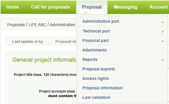 - All the content of a proposal can be edited / viewed