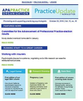 e-newsletter Practice Organization listserv, exclusively for