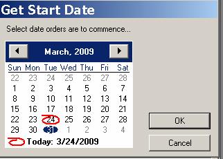 On all calendars in IntelliDose, the current date is circled in