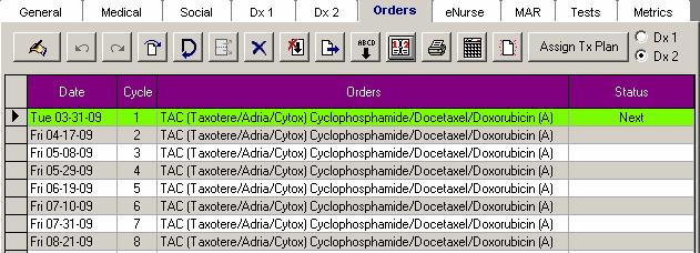 Preparing / Signing Orders Double click the cycle in Next status The