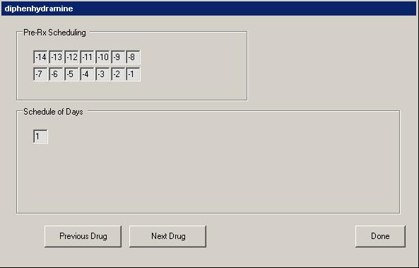 add a drug: Click the Drug Name column of an empty row Type the drug name, select