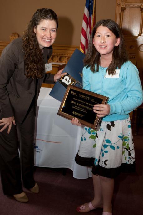 Shelton Student Wins Environmental Efficiency Award at the State Capitol June 13, 2013 5th grader Olivia Katherine Wong (3rd place) of Perry Hill School, alongside Katie Dykes, Deputy Commissioner of