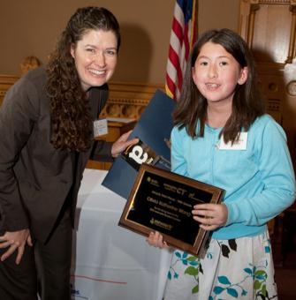 Shelton Student Wins Energy Contest Award June 17, 2013 CONTRIBUTED Perry Hill School fifth-grader Olivia Katherine Wong with Katie Dykes, Deputy Commissioner of Energy from the Connecticut