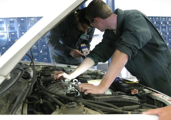 Auto Tech 1: careers, tools, equipment, manual use, safety, fluid maintenance, and fundamentals of engine construction Auto Tech 2: advanced skill training in: shop safety, servicing, electrical,