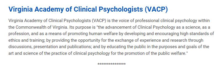 Psychologists search feature on the VACP website, to connect you with your peers and much more.