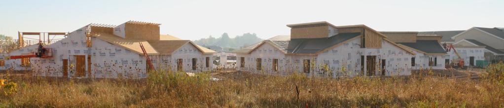 The large multi-purpose room and one third of the skilled nursing home building have walls and roof completed.