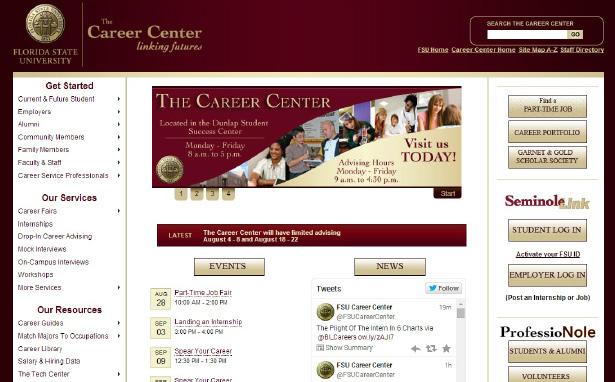 Upgrade Basic Services to SeminoleLink Plus! 5 Go to career.fsu.edu. Log in with your Blackboard (FSU ID) and password.