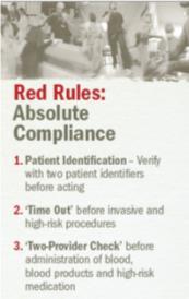 Red Rules Absolute Compliance 1. Patient Identification 2. Time Out 3. Two Provider Check 22 Self-Checking With STAR* (Stop, Think, Act, & Review) 0.9 0.5 0.1 0.05 0.01 0.001 0.0001 0.00001 0.