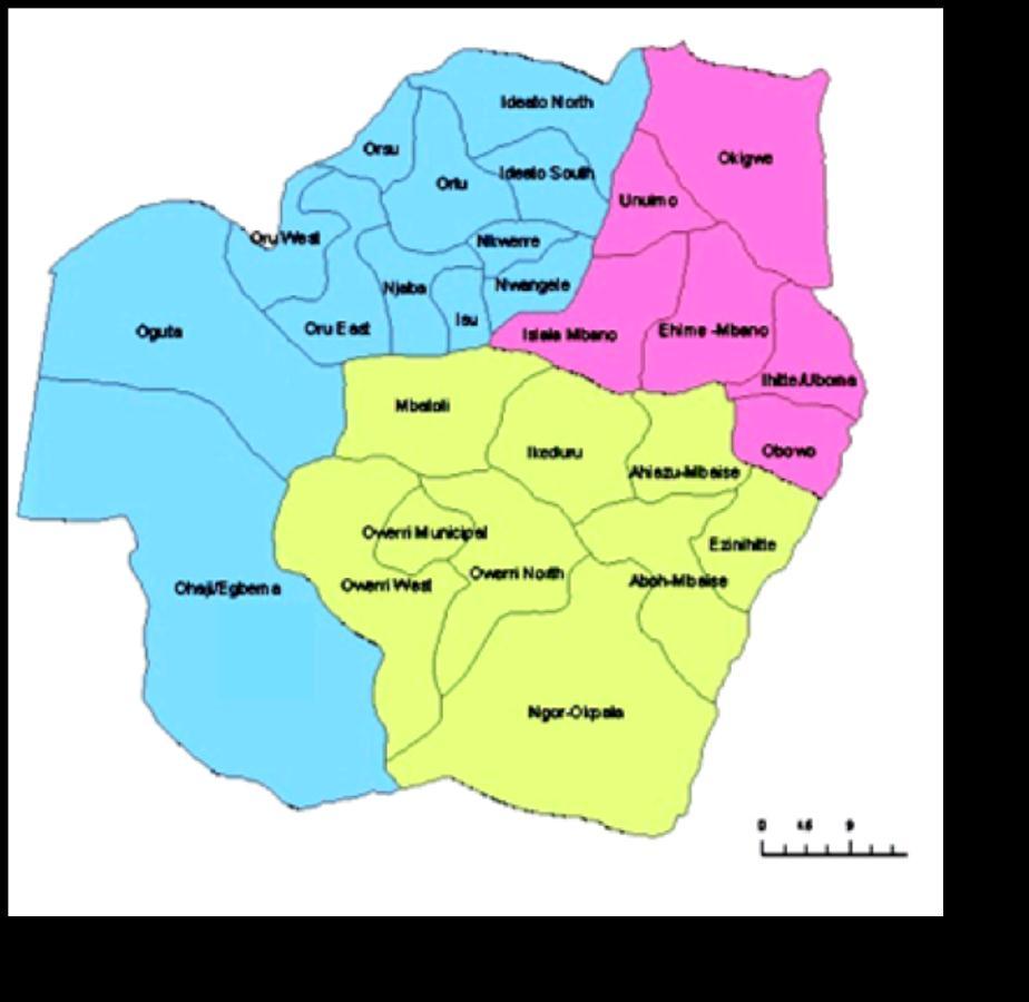 1. BACKGROUND Imo state is located in the South-East geopolitical zone of the Federal Republic of Nigeria. The state s capital is Owerri. Figure 1 shows Imo s 27 local government areas (LGAs).
