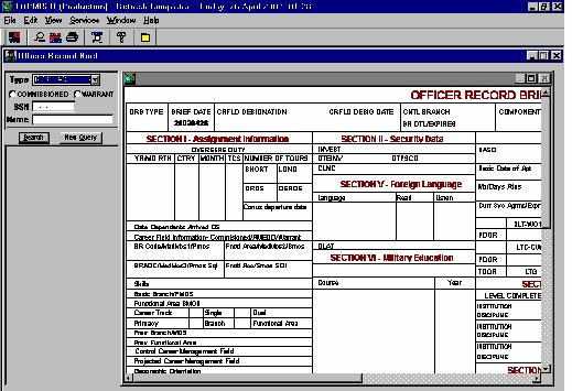 Overview of Applications-Officer Record Brief < Click> on the down arrow on the [TYPE] of ORB line To display a regular or board ORB <Click> on the