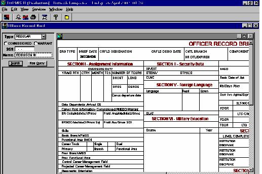 Overview of Applications-Officer Record Brief To refresh your screen <click> on [new query] and follow the steps on the previous page To run a by-name ORB enter the Officer s name, i.