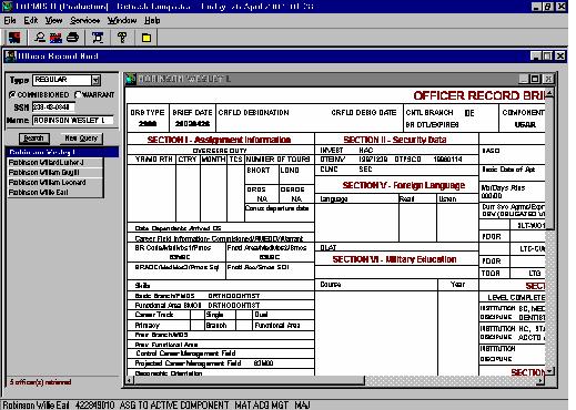 Overview of Applications-Officer Record Brief Double <click> on the Officer s [name] you would like to be displayed.