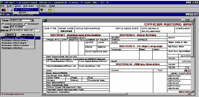 Overview of Applications-Officer Record Brief The Hint Balloon Option will display information about the officer