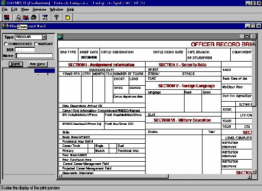 Overview of Applications-Officer Record Brief The magnifying glass or the zoom icon has