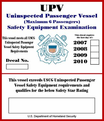 U.S. Coast Guard 17 th Coast Guard District Un-Inspected Passenger
