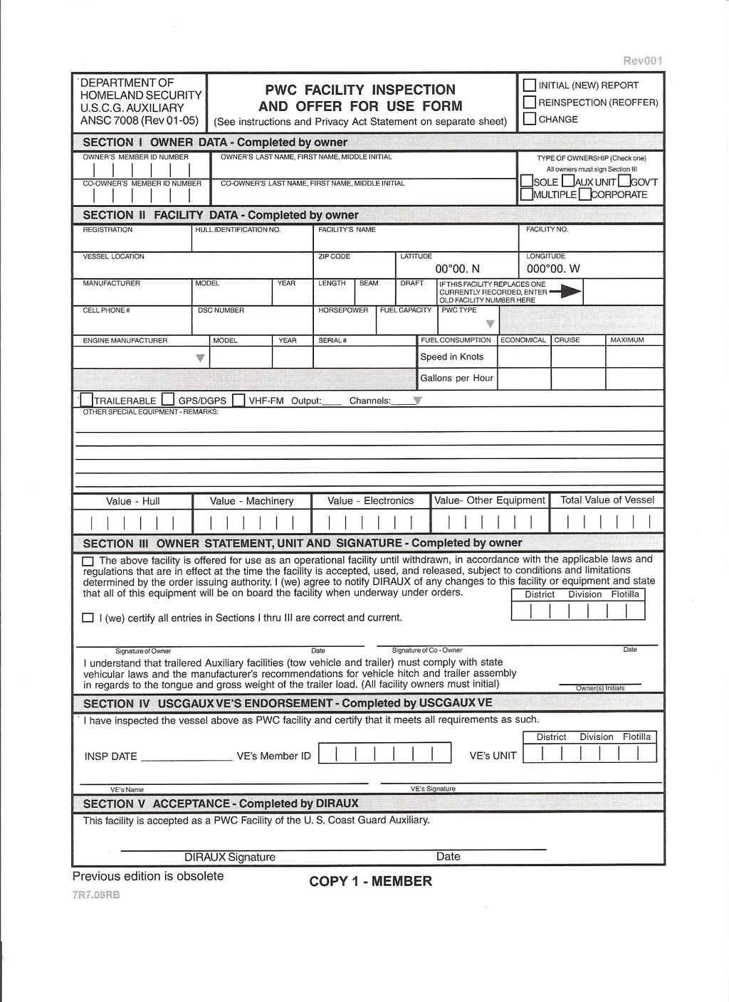 7008-Page 1 This form is used to do a facility