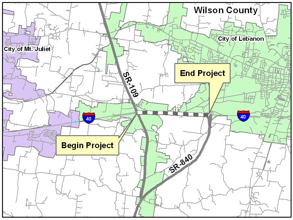 I-40 Widening & HOV TIP # 2011-72-164 Road Widening TDOT Wilson Length 3.00 Regional Plan ID 1072-214 Air Quality Status Non-Exempt TDOT PIN 115791.