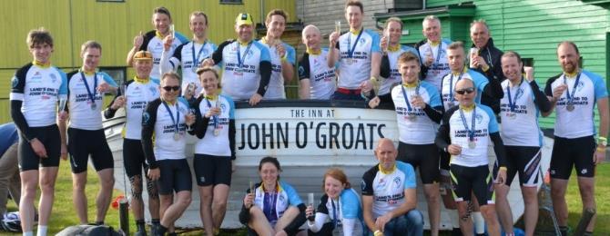 The Ride Across Britain cycling team who cycled 969 miles in 9 days raising funds for Hearing Research After your event You did it!