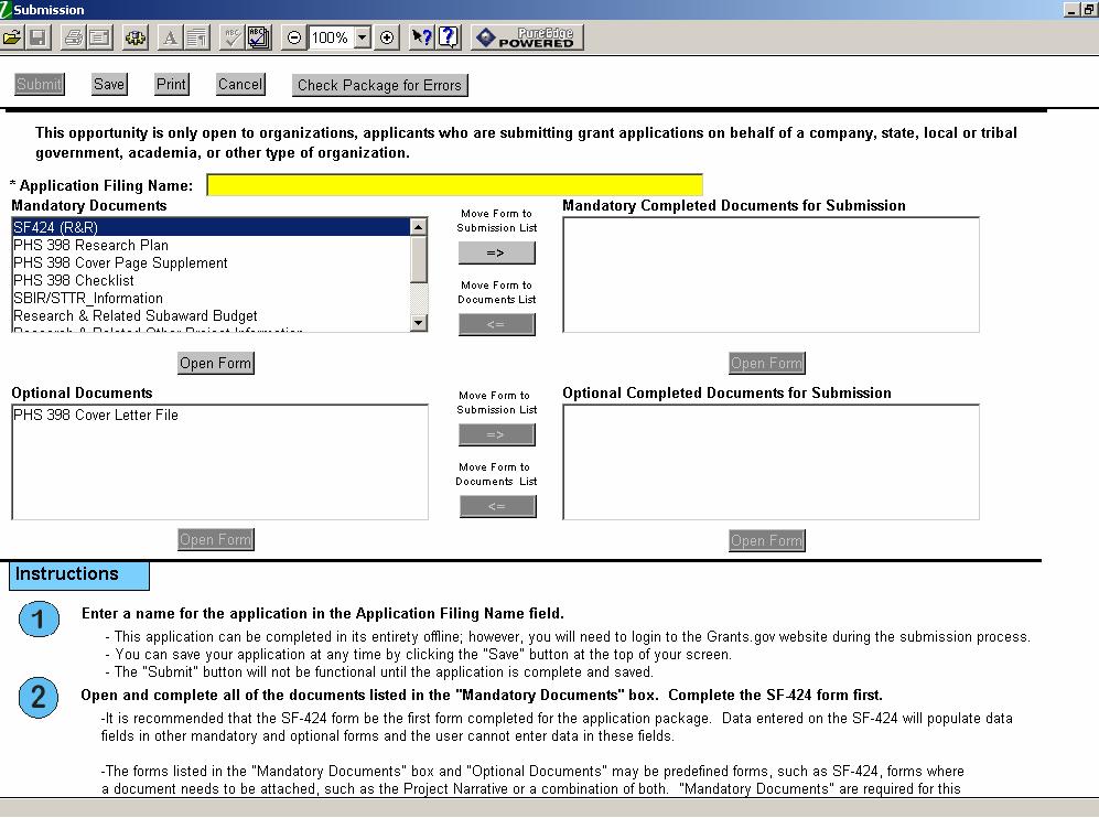 The Apply process To open a form, highlight the form