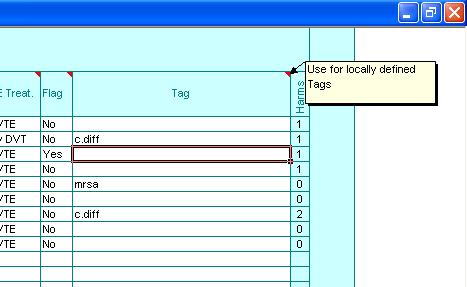 The last Patient field is the Tag field. You can use this to record more information about the patient. For example, you might decide to tag Patients with c.