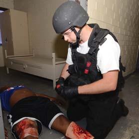 teams to help train medics on the types of injuries they may find in an