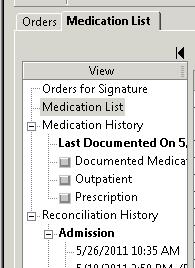 Medication: Status Bar Nurses must complete the Document Medication by Hx (patient s home medication list) within 90 minutes from the decision to admit.
