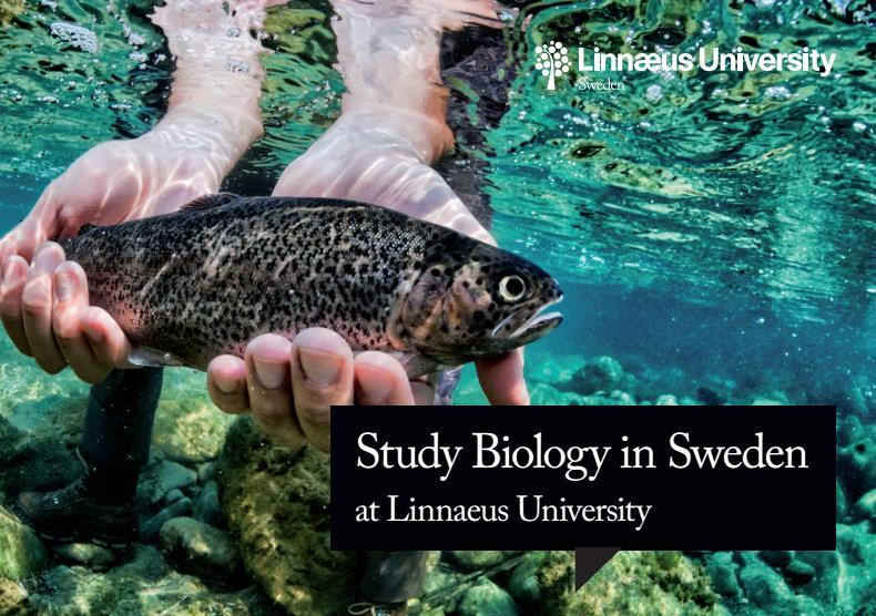 New agreements Kalmar (Sweden) English-taught courses in winter Freshwater Ecology Fish Ecology Marine Ecology Research project in summer possible For Bachelor and Master students Åbo (Swedish