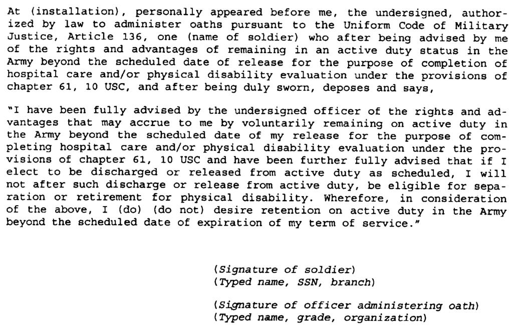 Figure 1 1. Sample format for SS Affidavit the United States Army Figure 1 2.