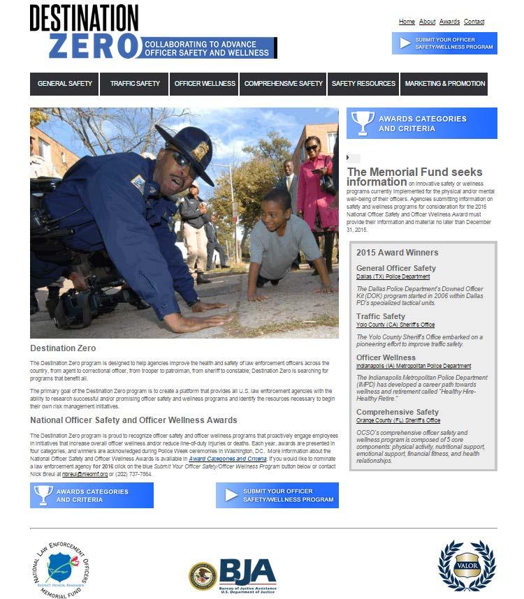 Destination Zero Website Website serves as a resource for other departments to