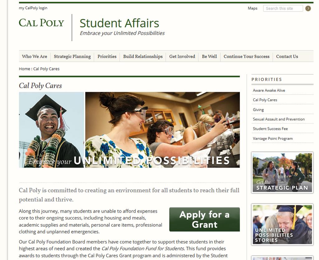 Emergency Grants: Cal Poly Cares Tuition Academic