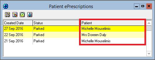 Figure 7 Patient eprescription feature The Patient eprescriptions module can be opened both with and WITHOUT a patient on the palette.