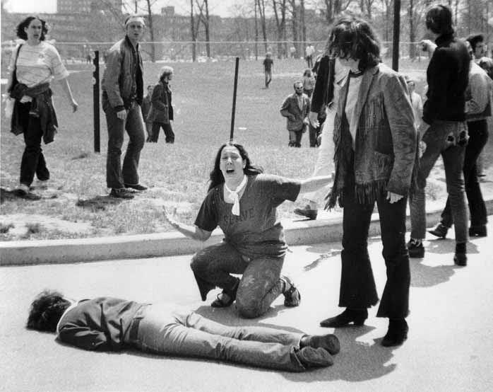 This intensified after the Kent State Massacre National Guardsmen opened fire on student protestors in