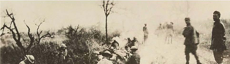 The troops slowly advanced through the heavy fog and German