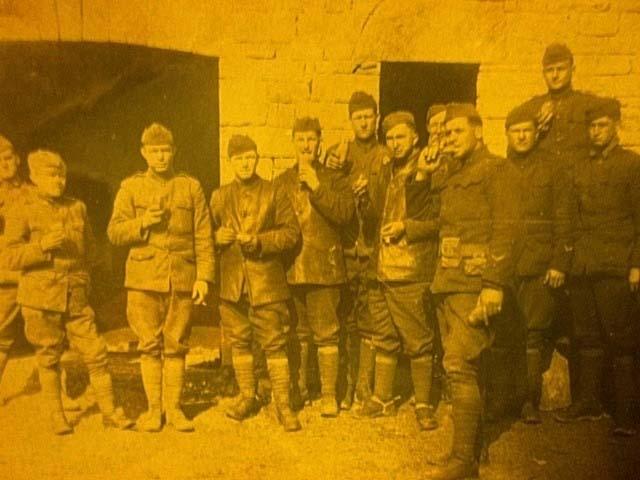 Photo of Hugh and some of his fellow soldiers taken in
