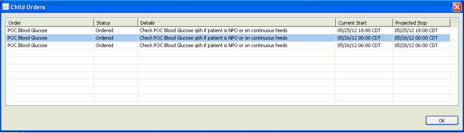 Click the down arrow on the Clinical Category list box to filter the orders by type.