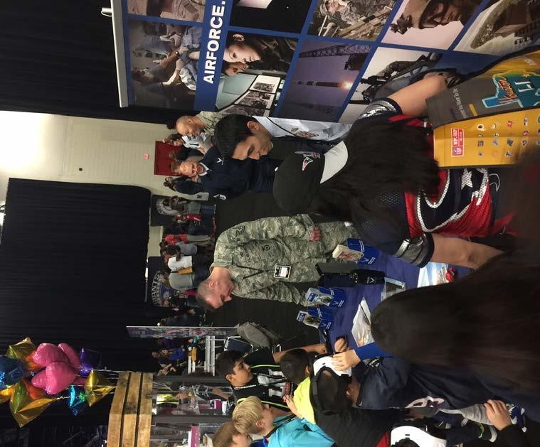 Throughout the weekend, recruiters manned booths at the NFL Experience in the George C.
