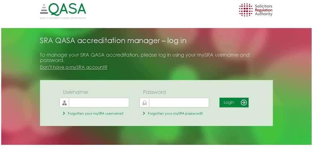 Registration Log in Use your mysra username and