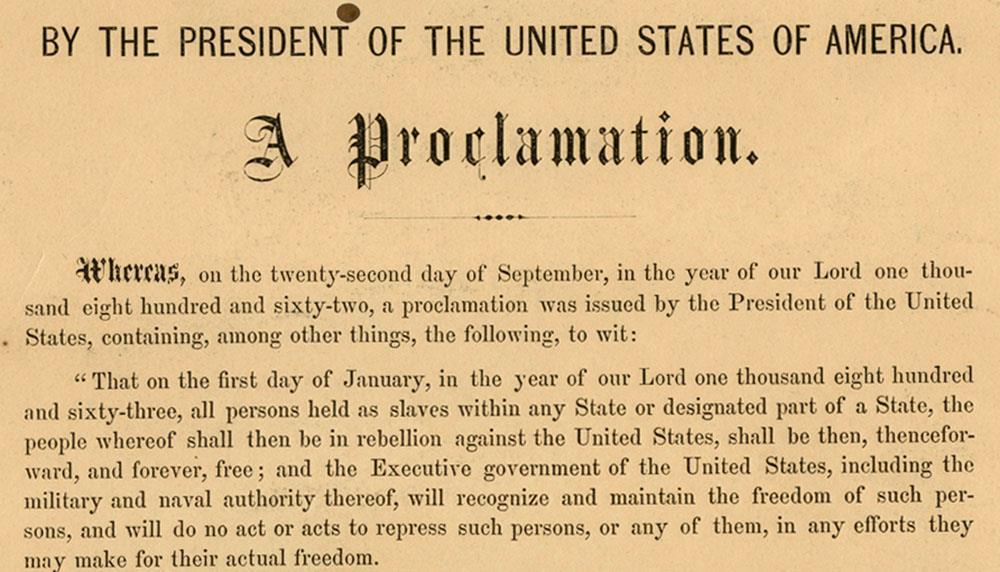 22 Sep 1862: The Emancipation Proclamation Declared Freedom of any Slaves in the 10 states still in Rebellion.