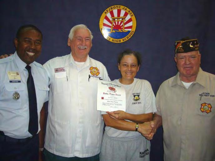 MSGT Shepard USAF Retired Instructor, a Life Member of Post 9723, Quartermaster