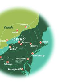 Oswego County is strategically located on the southeastern shore of Great Lake Ontario, within a day s drive of most of