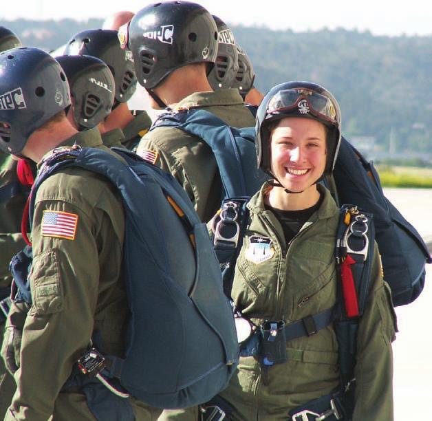Head of her class Former Cadet of the Year leaves Air Force Academy with top honors By Steve Cox Photo courtesy of U.S. Air Force Academy Levy prepares for a parachute jump during training at the U.