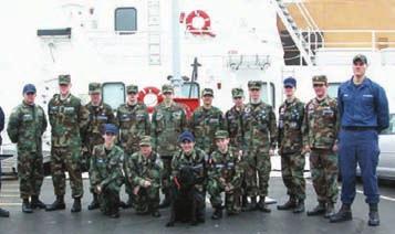 Senior members and cadets saw vessels used to reach distressed boaters and the wet room where Coast Guardsmen dress in various types of gear, based on water temperature, for rescues.