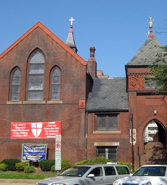 The 1887 Gothic Revival Building has an underlying timber roof, visible from the interior.