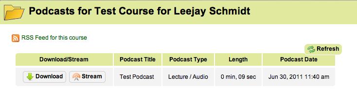 Action: Editing Podcast Details Once you have a podcast on the system, it is possible to update the details for the podcast such as name, description, and type.