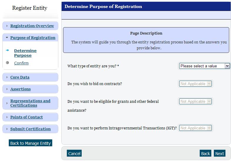 Required Information Purpose of Registration Core Data