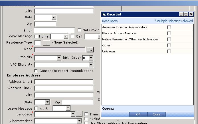 Meaningful Use Features Race can now select multiple race Enable feature