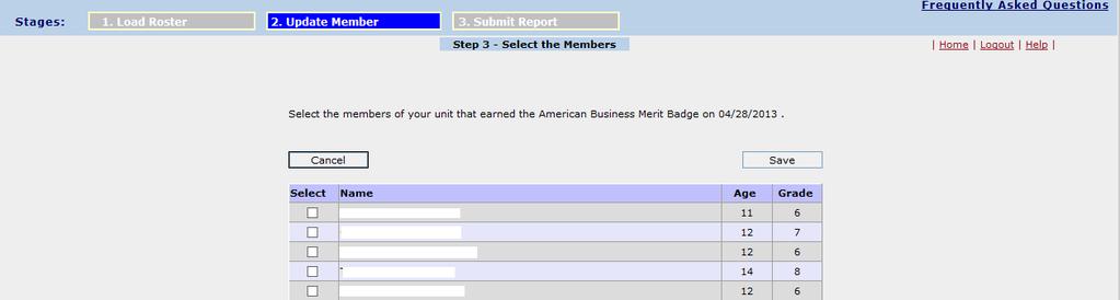 Boy Scout - Multiple Person Entry Step 4 Place a check mark in the box by